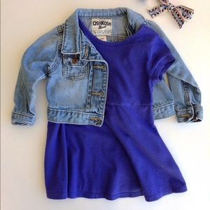 Blue jersey scoop back dress